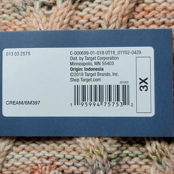 UniversalâThreadâCream CableâKnitâSweaterâwithâKnotâAccentâSzâ3X - Picture 8 of 9